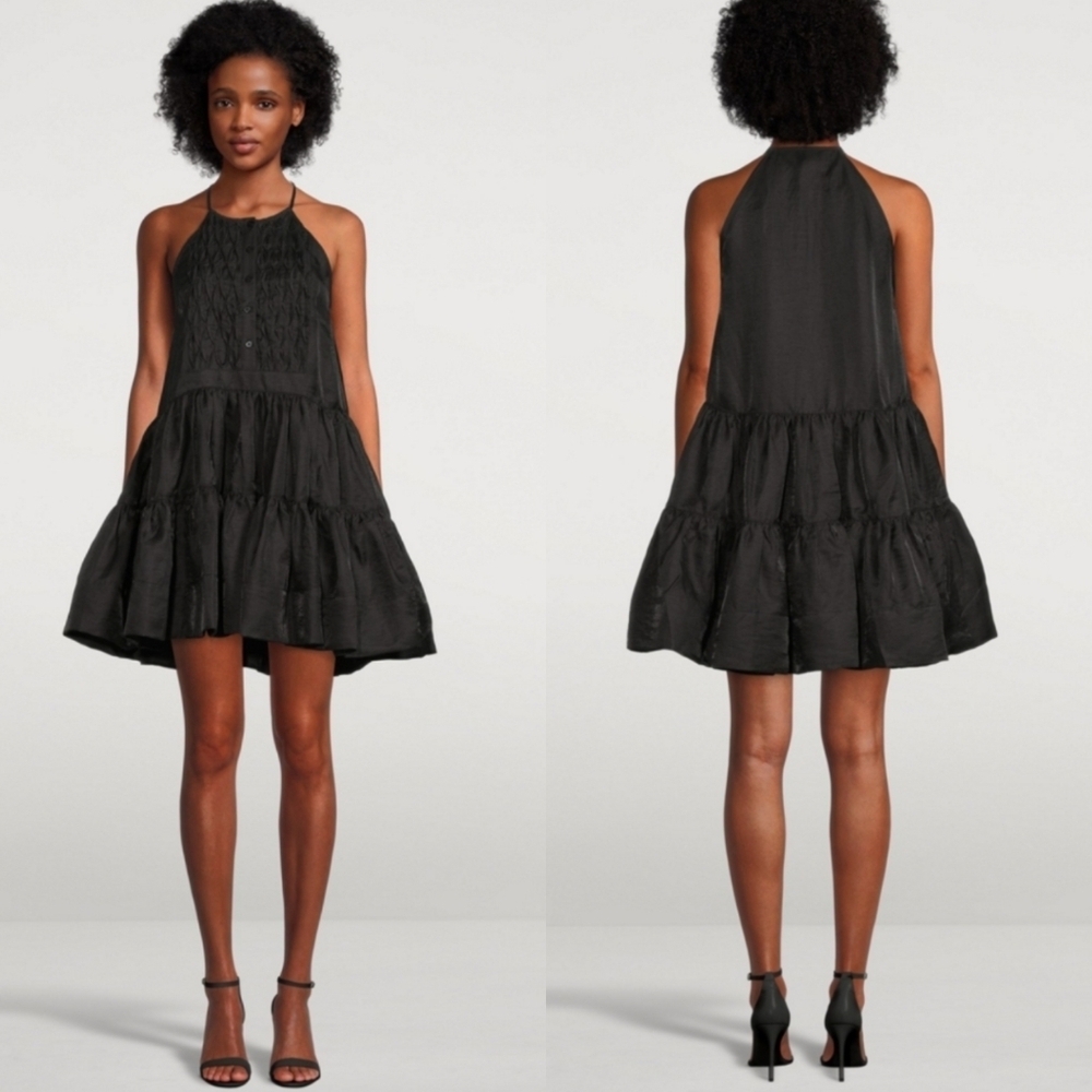 SHONA JOY Margaux Linen-Blend Sleeveless Mini Dress 2